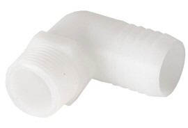 0976 - 3/4" MPT x 1" Barb Elbow Adapter, Plastic