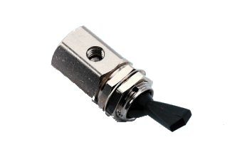 7027 - Toggle Valve, Momentary Gray 3-Way, Normally Open, Gray